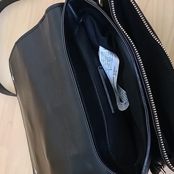 Zara Black Leather Crossbody Bag With Chain 9"×7" - Picture 4 of 6